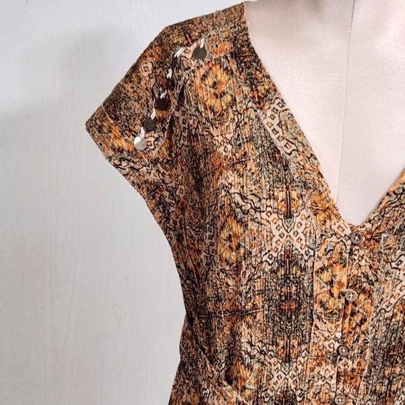 New!Free People Farrah‎ Bohemian Printed Dress - Picture 7 of 14